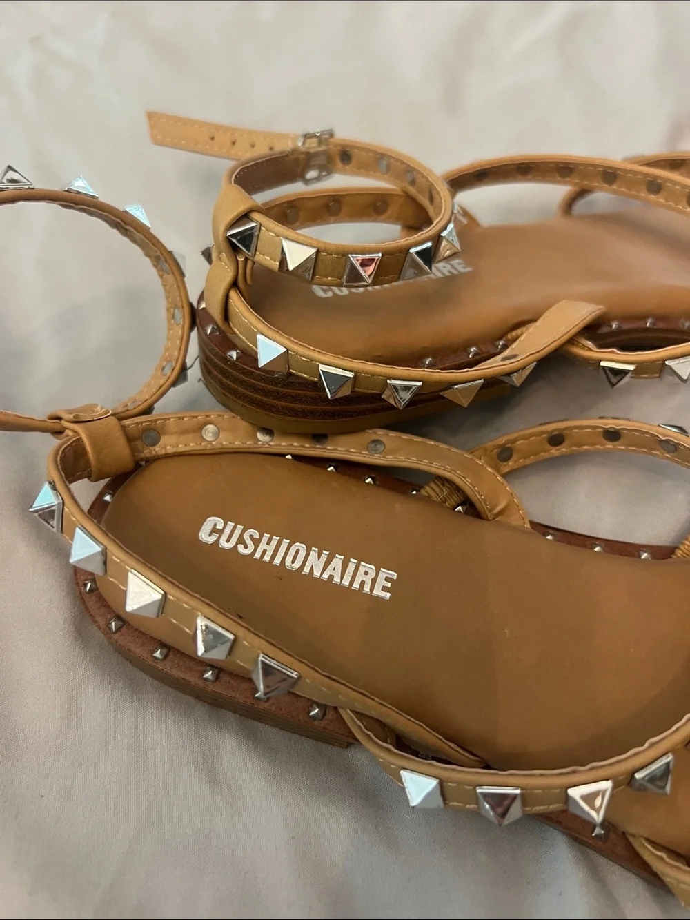 Studded Tan Gladiator Sandals